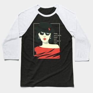 Coco "Keep Your Heels, Head & Standards High" Baseball T-Shirt